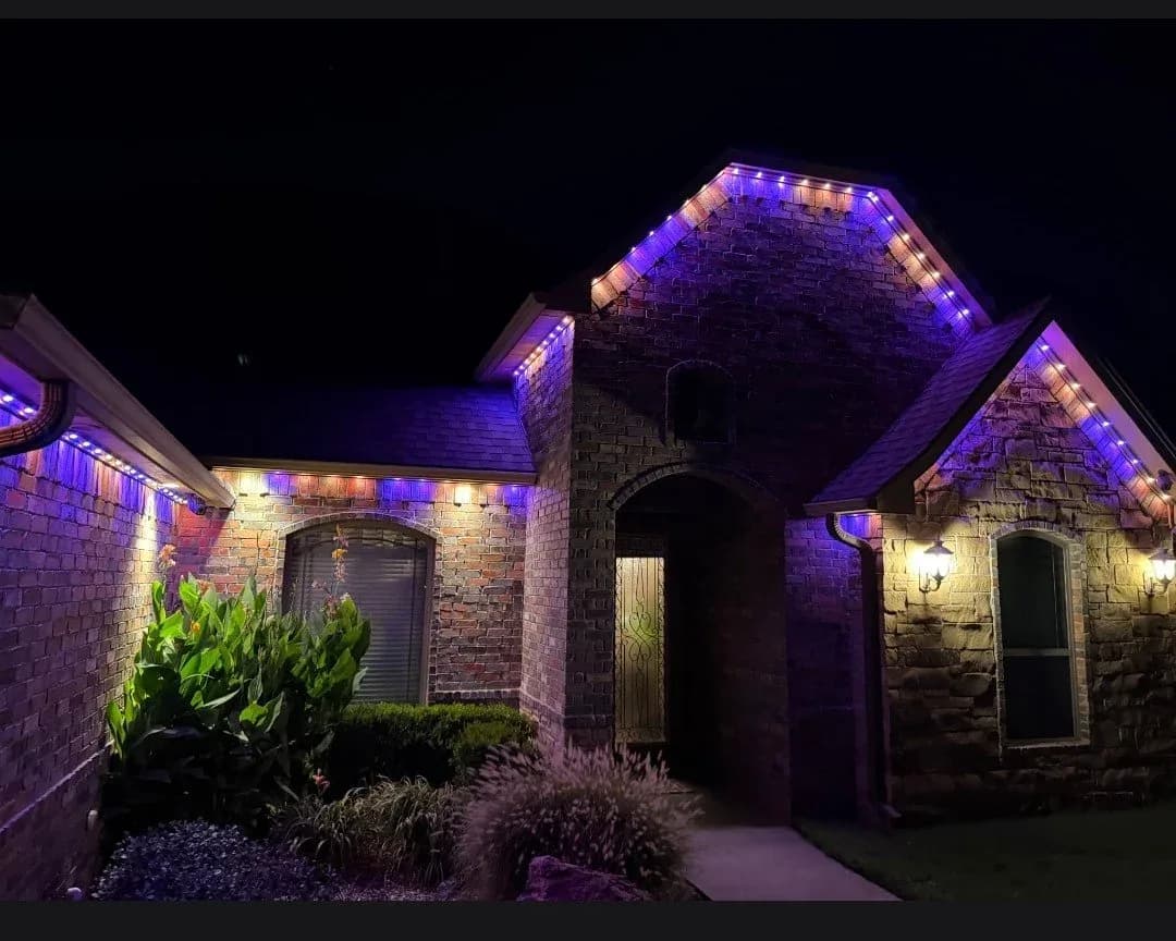 Stone entry in purple and orange